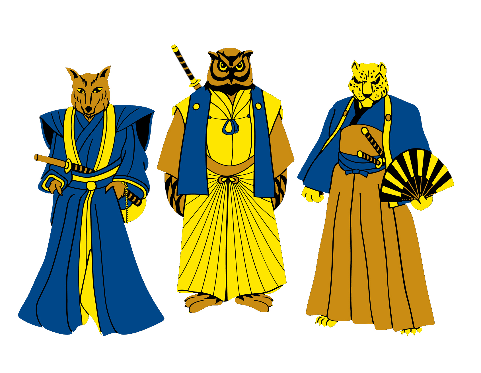 Fox Owl Cheetah Characters